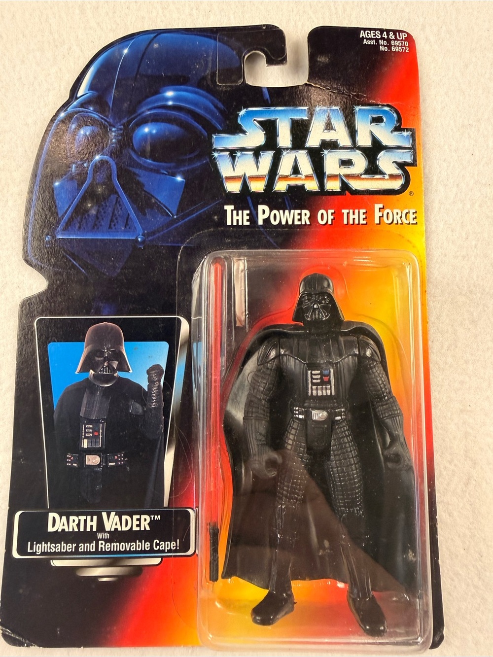 Star Wars Darth Vader Action Figure - Black with Red & Yellow Cardback Accents